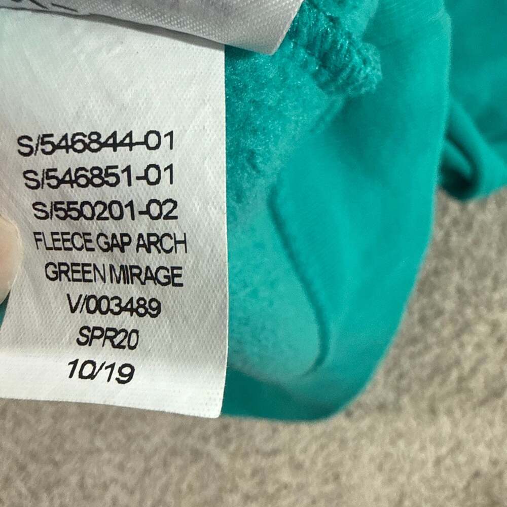 GAP Arch Logo Hoodie Mens XL Green Mirage Pullover Fleece Sweatshirt EUC - Picture 8 of 8